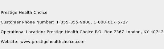 Prestige Health Choice Phone Number Customer Service