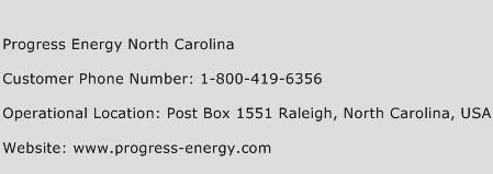 Progress Energy North Carolina Phone Number Customer Service