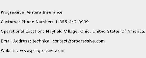 Progressive Renters Insurance Phone Number Customer Service