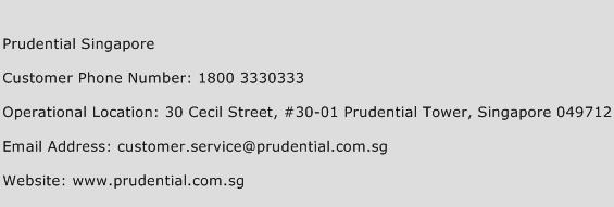Prudential Singapore Phone Number Customer Service