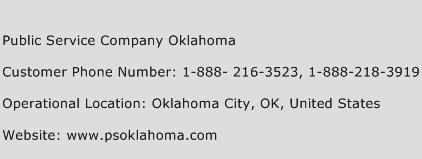 Public Service Company Oklahoma Phone Number Customer Service
