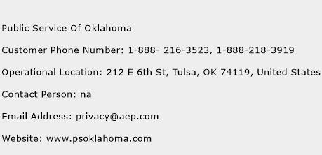 Public Service Of Oklahoma Phone Number Customer Service