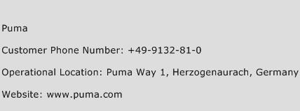 Puma Phone Number Customer Service