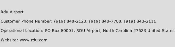 RDU Airport Phone Number Customer Service