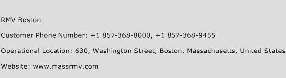 RMV Boston Phone Number Customer Service