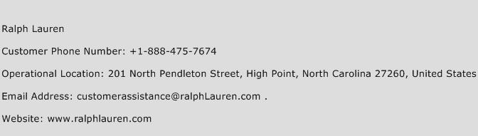 Ralph Lauren Phone Number Customer Service