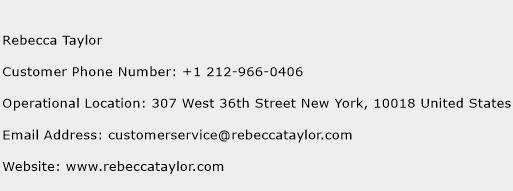 Rebecca Taylor Phone Number Customer Service