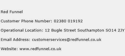 Red Funnel Phone Number Customer Service