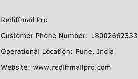 Rediffmail Pro Phone Number Customer Service