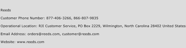 Reeds Phone Number Customer Service