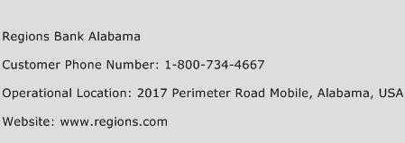 Regions Bank Alabama Phone Number Customer Service