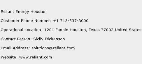 Reliant Energy Houston Phone Number Customer Service