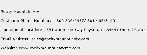 Rocky Mountain Atv Phone Number Customer Service