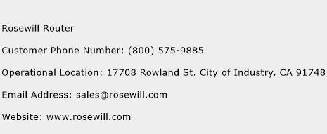 Rosewill Router Phone Number Customer Service