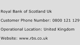 Royal Bank of Scotland Uk Phone Number Customer Service