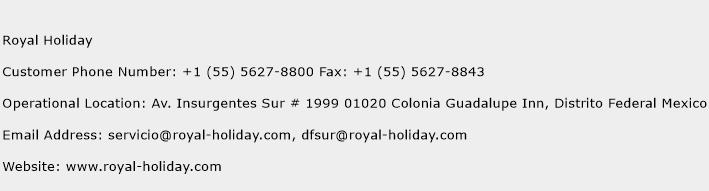 Royal Holiday Phone Number Customer Service