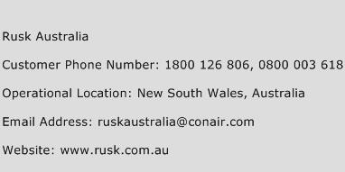 Rusk Australia Phone Number Customer Service