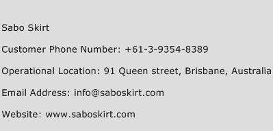 Sabo Skirt Phone Number Customer Service