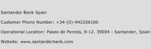 Santander Bank Spain Phone Number Customer Service