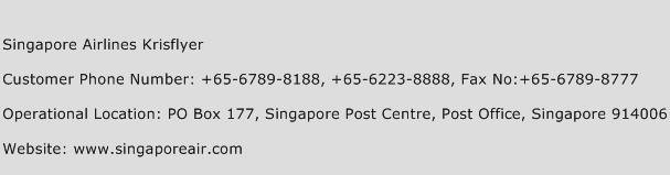 Singapore Airlines Krisflyer Phone Number Customer Service