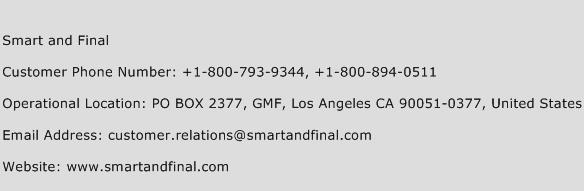 Smart and Final Phone Number Customer Service