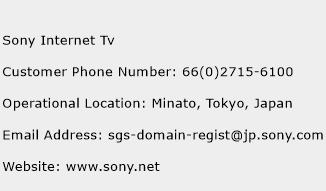 Sony Internet Tv Phone Number Customer Service