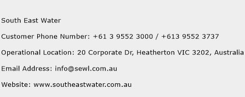 South East Water Phone Number Customer Service