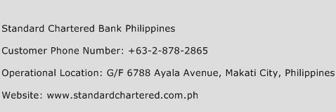 Standard Chartered Bank Philippines Phone Number Customer Service