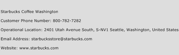 Starbucks Coffee Washington Phone Number Customer Service