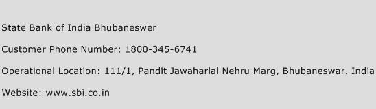State Bank of India Bhubaneswer Phone Number Customer Service
