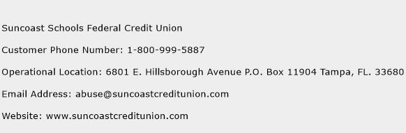 Suncoast Schools Federal Credit Union Phone Number Customer Service