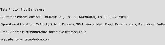 Tata Photon Plus Bangalore Phone Number Customer Service