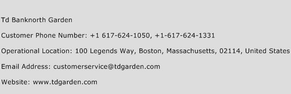 Td Banknorth Garden Phone Number Customer Service