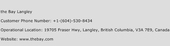 The Bay Langley Phone Number Customer Service