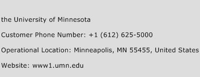 The University of Minnesota Phone Number Customer Service