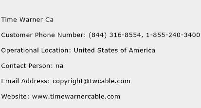 Time Warner Ca Phone Number Customer Service
