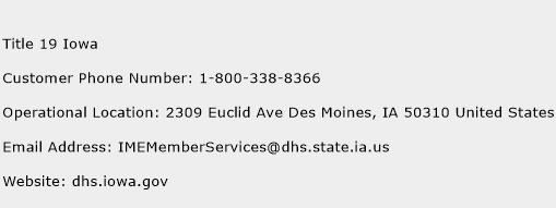 Title 19 Iowa Phone Number Customer Service