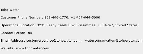 Toho Water Phone Number Customer Service