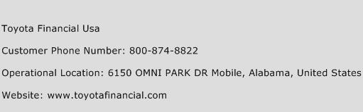 Toyota Financial Usa Phone Number Customer Service