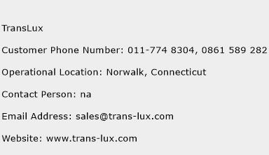 TransLux Phone Number Customer Service