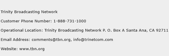 Trinity Broadcasting Network Phone Number Customer Service