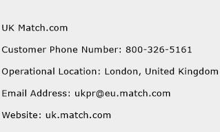 UK Match.com Phone Number Customer Service