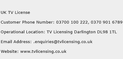 UK TV License Phone Number Customer Service
