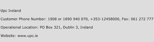 UPC Ireland Phone Number Customer Service