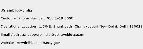 US Embassy India Phone Number Customer Service