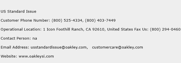 US Standard Issue Phone Number Customer Service