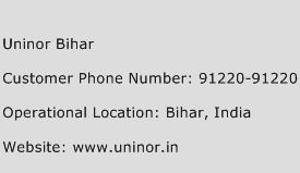 Uninor Bihar Phone Number Customer Service