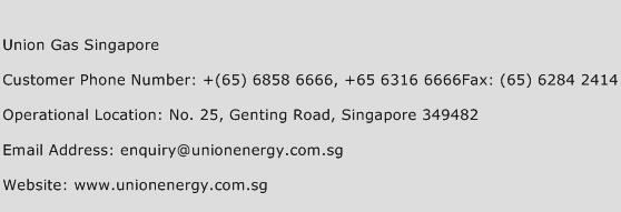 Union Gas Singapore Phone Number Customer Service
