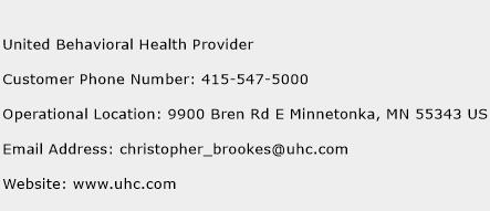 United Behavioral Health Provider Phone Number Customer Service
