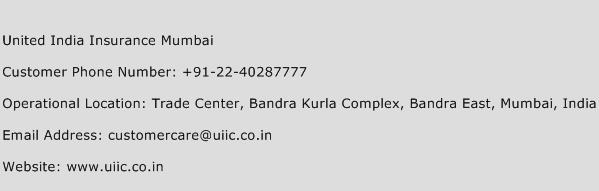 United India Insurance Mumbai Phone Number Customer Service